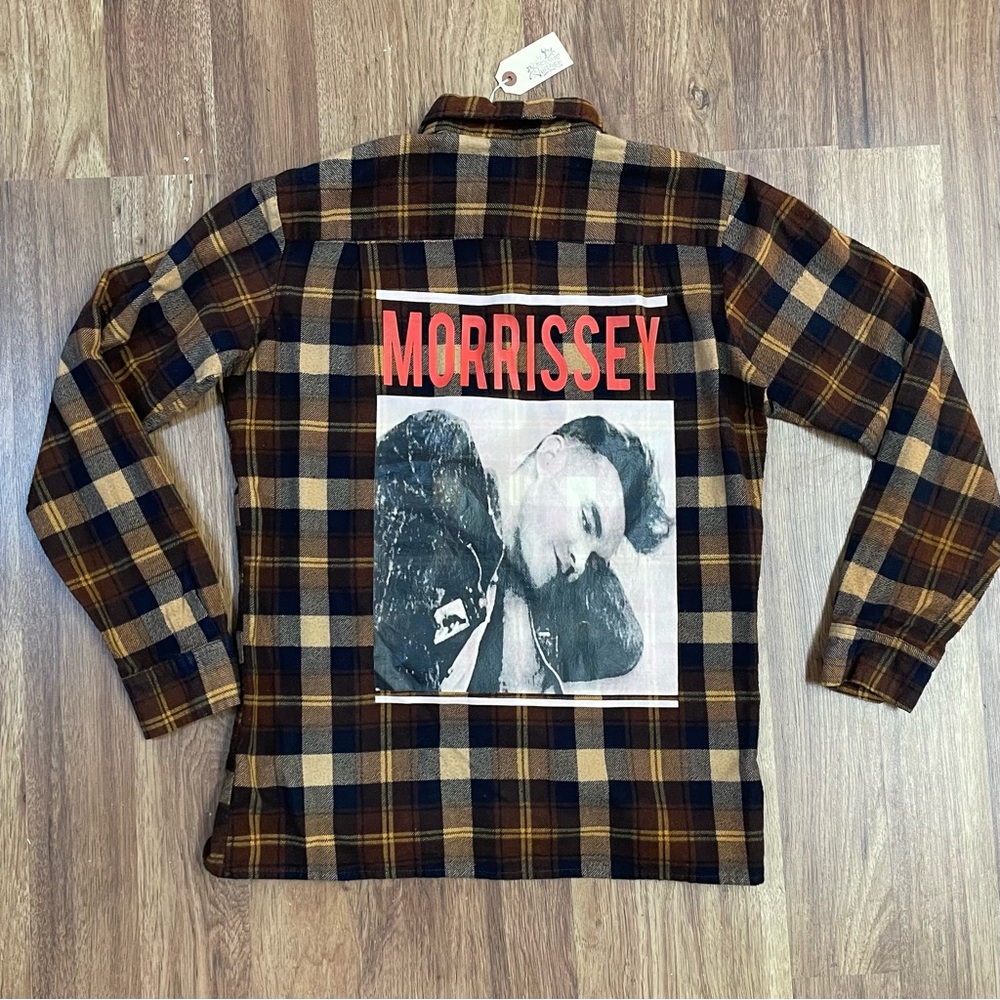 Morrissey / The Smiths Vintage Earth Tones Cotton Flannel shirt sz S / M